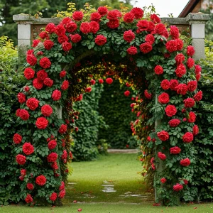 Роза плетистая Алый Триумф купить по цене от 319р. в интернет-магазине «Посадика» с доставкой почтой в в Невелье и по всей России – [изображение №1].